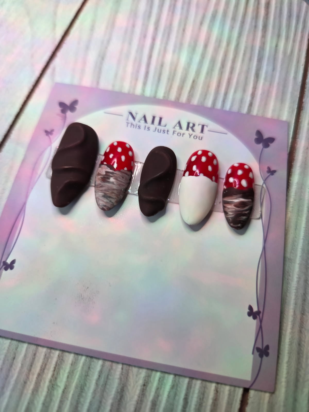 Chocolate covered strawberry nails!!