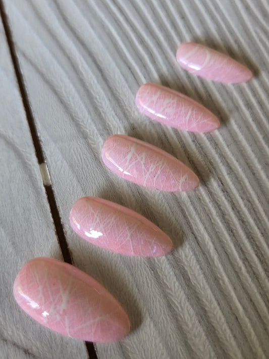 Pink cotton candy nails